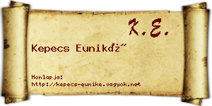 Kepecs Euniké névjegykártya